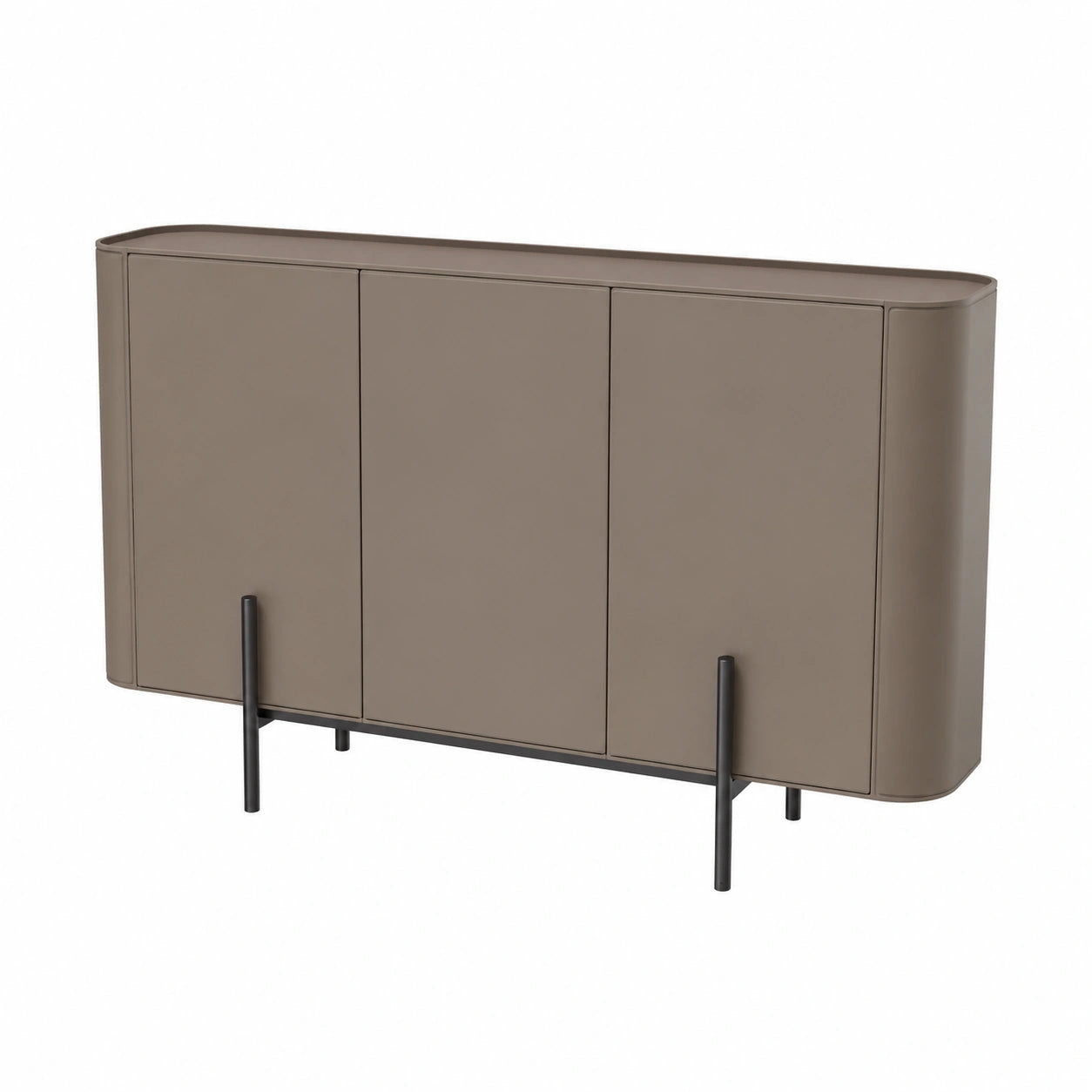 Massivholz Sideboard mit Lederschubladen für Esszimmer und Schlafzimmer, 120x40x80cm