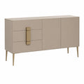 AOTPA Stilvolles Massivholz-Sideboard mit Lederdetails für Flur und Wohnzimmer