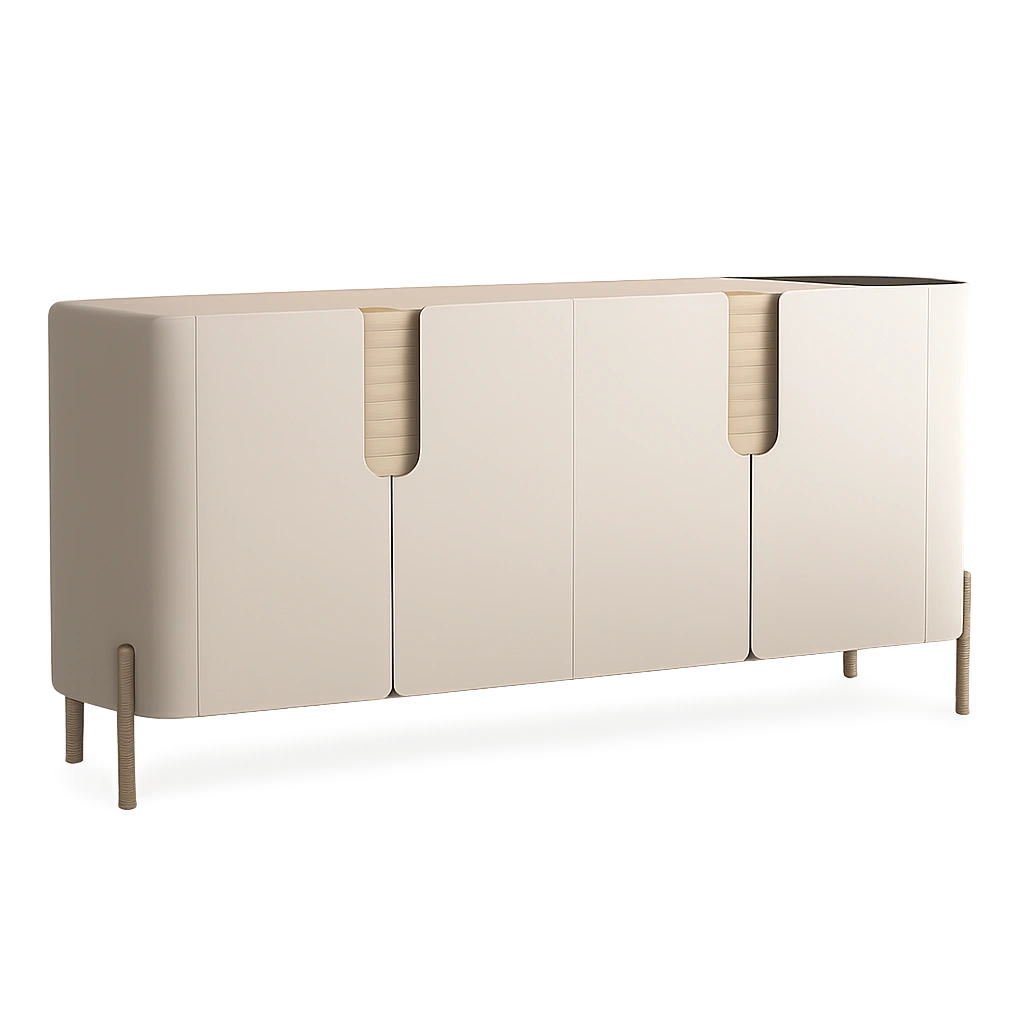 Moderner Sideboard aus Sattelleder mit Esszimmer- und Wohnzimmernutzung