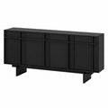 AOTPA Massivholz Sideboard in Schwarz, 180x43,5x78cm, für Wohnzimmer und Eingang