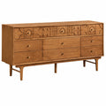 AOTPA Retro Massivholz Sideboard 150x45x80cm mit Schubladen, Vielseitiges Aufbewahrungsmöbel für Wohnzimmer und Küche