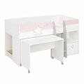 Möbelando Kinderbett Savannah in Weiß, Grau und Rosa - 204 x 103 x 109 cm