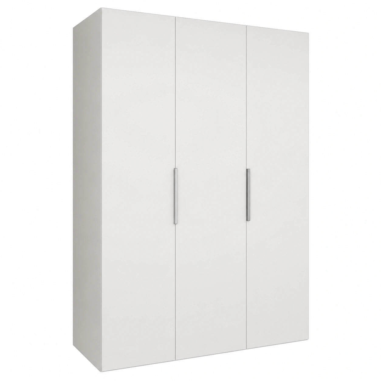 Moderner Kleiderschrank 150x202x52cm, weiß, Kaschmirgriffe, für Schlafzimmer und Flur