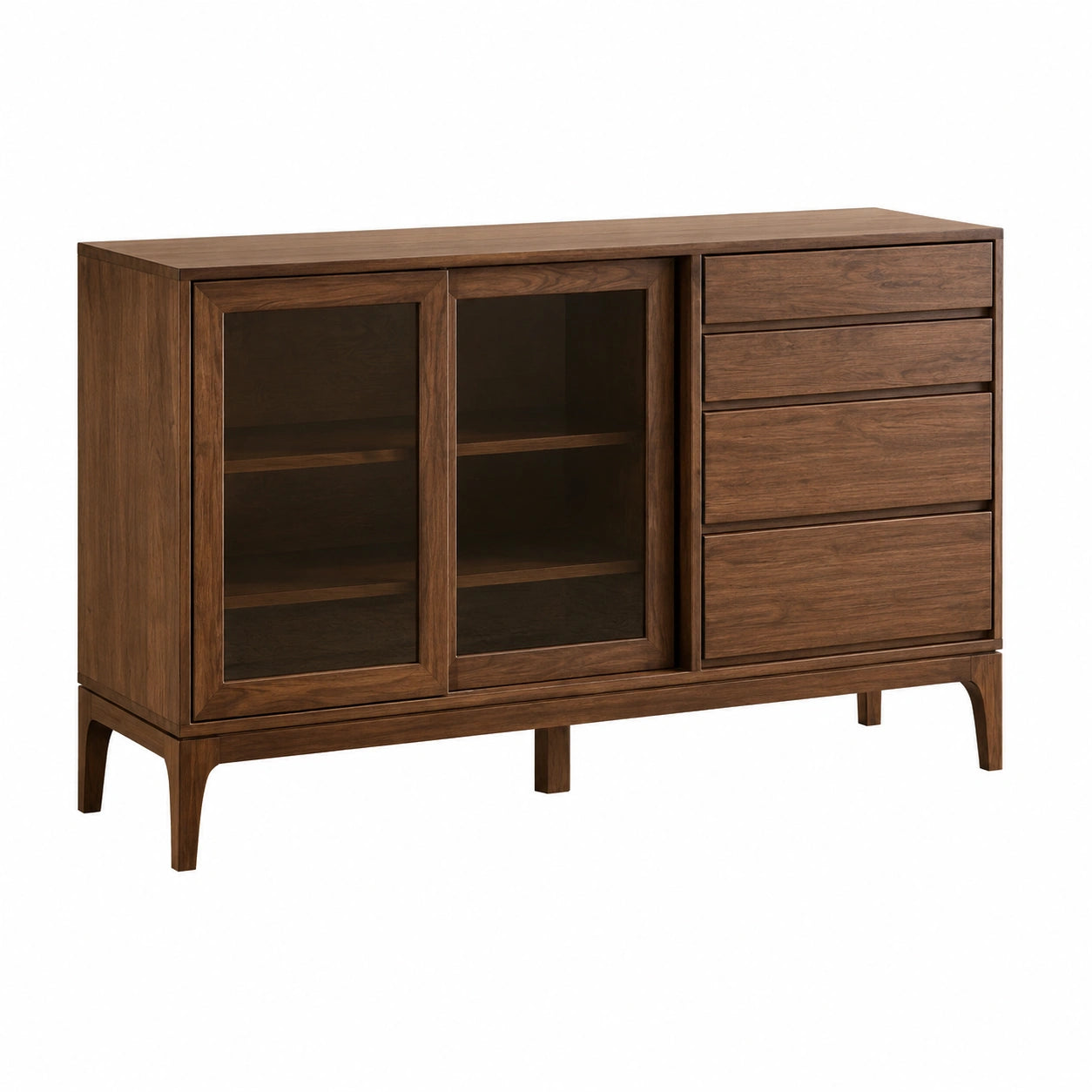 Modernes Sideboard aus Nussbaumholz, ideal für Flur, Küche und Esszimmer, 150x40x90cm