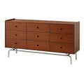 Vintage Sideboard aus Massivholz mit 9 Schubladen für Wohnzimmer und Flur