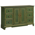 Vintage Holz Sideboard mit großer Kapazität - Goldener Schuhschrank und Buffet