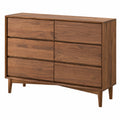 Massivholz-Sideboard Nussbaum für Wohnzimmer & Flur, dekorativer Aufbewahrungsschrank (90x35x90cm)