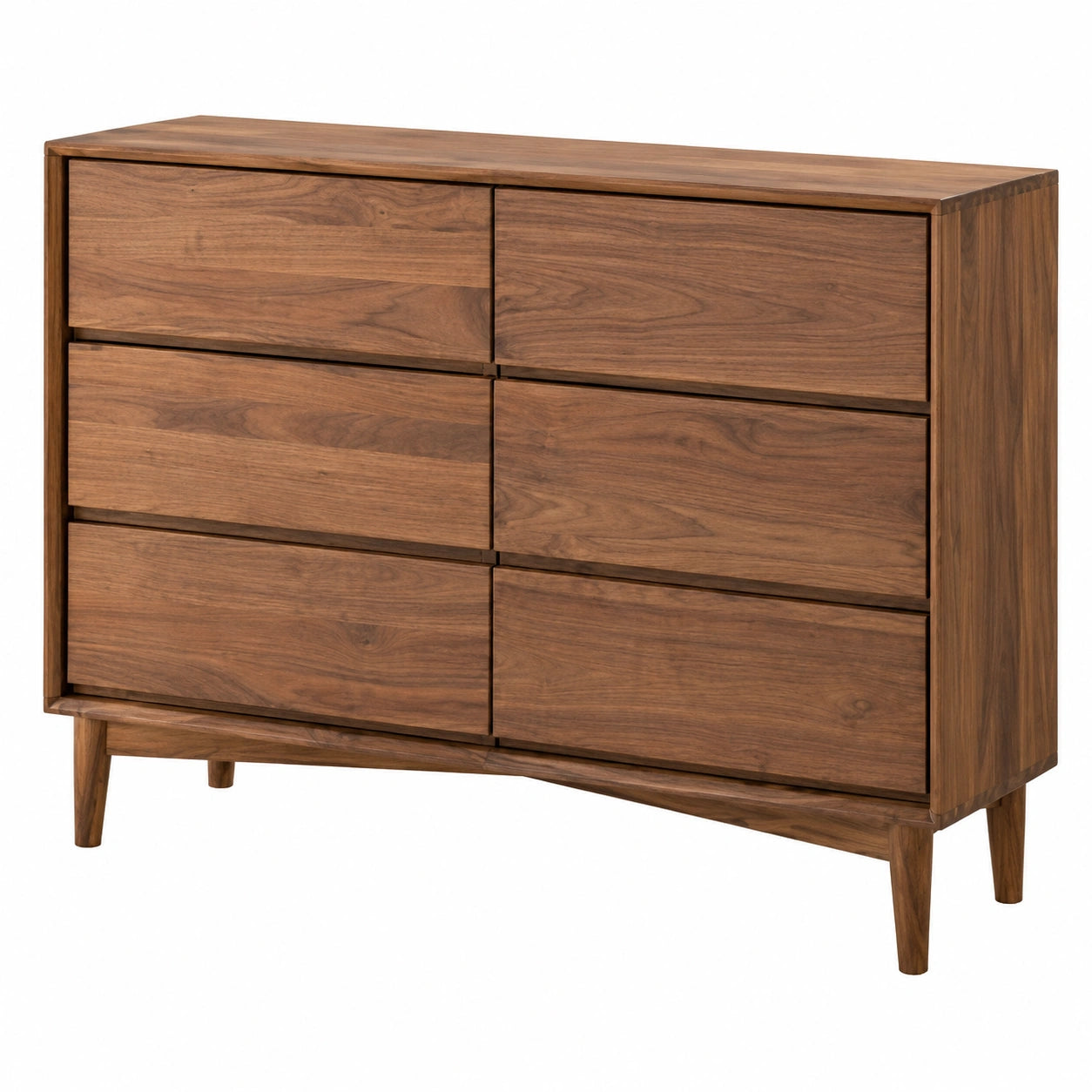 Massivholz-Sideboard Nussbaum für Wohnzimmer & Flur, dekorativer Aufbewahrungsschrank (90x35x90cm)