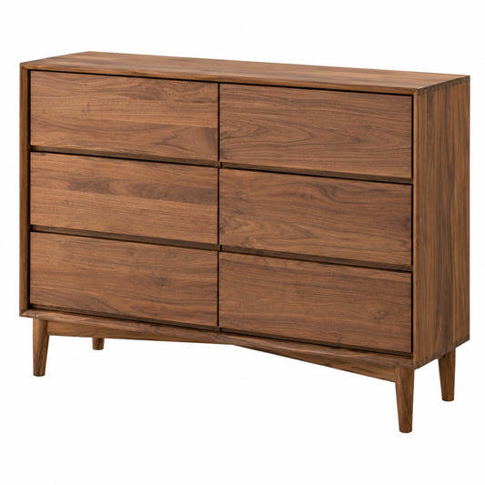 Massivholz-Sideboard Nussbaum für Wohnzimmer & Flur, dekorativer Aufbewahrungsschrank (90x35x90cm)