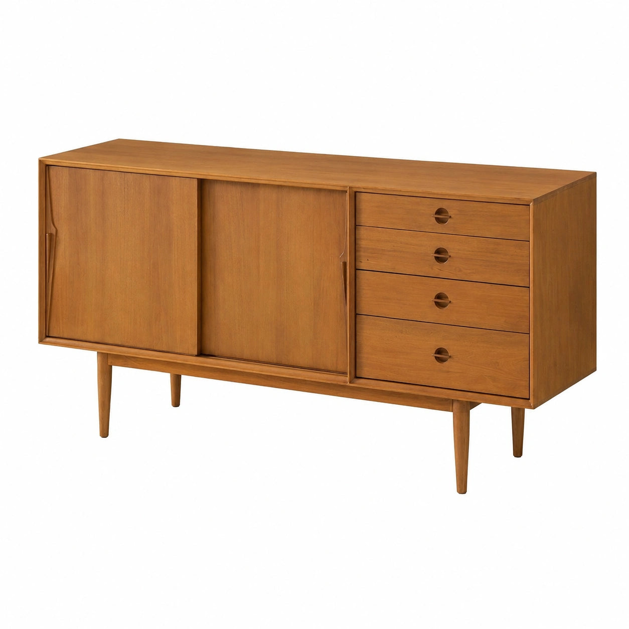 Retro Sideboard aus Massivholz mit Stauraum für Esszimmer und Flur, multifunktionaler Beistelltisch, 140x43x80 cm