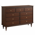 Retro Massivholz Sideboard mit 9 Schubladen für Wohnzimmer und Schlafzimmer