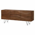 AOTPA Massivholz-Sideboard im Retro-Stil, 210 cm, mit Schubladen, ideal für Wohnzimmer, Hotel und Haushalt