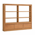 Massivholz Sideboard mit Glastüren 140x38x115cm, Kirschholz Anrichte für Küche und Esszimmer