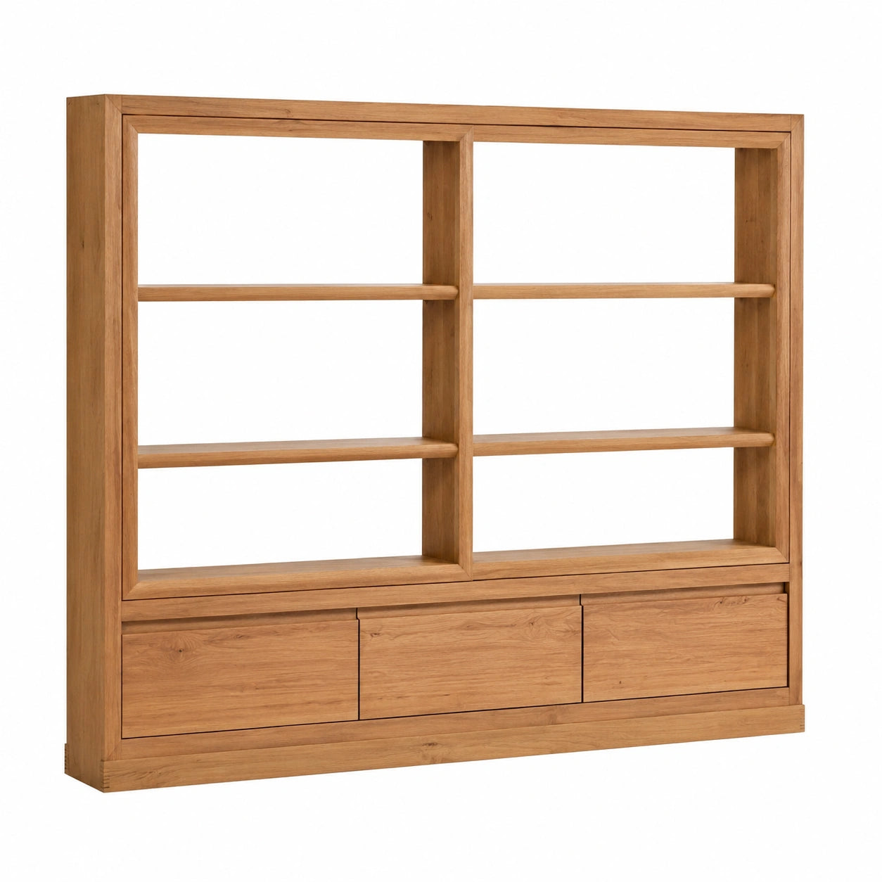Massivholz Sideboard mit Glastüren 140x38x115cm, Kirschholz Anrichte für Küche und Esszimmer
