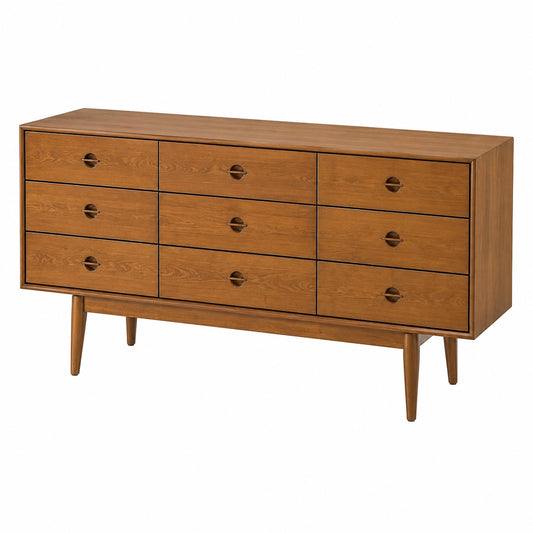 Retro Sideboard aus Holz, Schnitzmuster, Esszimmer oder Wohnzimmer, Buffetschrank 140x43x80cm