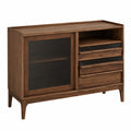Massivholz-Sideboard aus Nussbaum für Küche und Wohnzimmer, 120x40x90cm, modernes Design, Stauraum für Esszimmer und Eingangsbereich