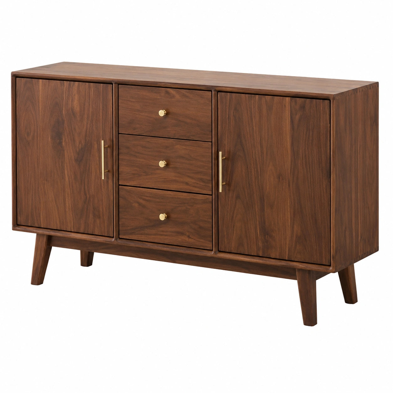 Moderner Nussbaum-Sideboard 140x40x85 cm mit Stauraum