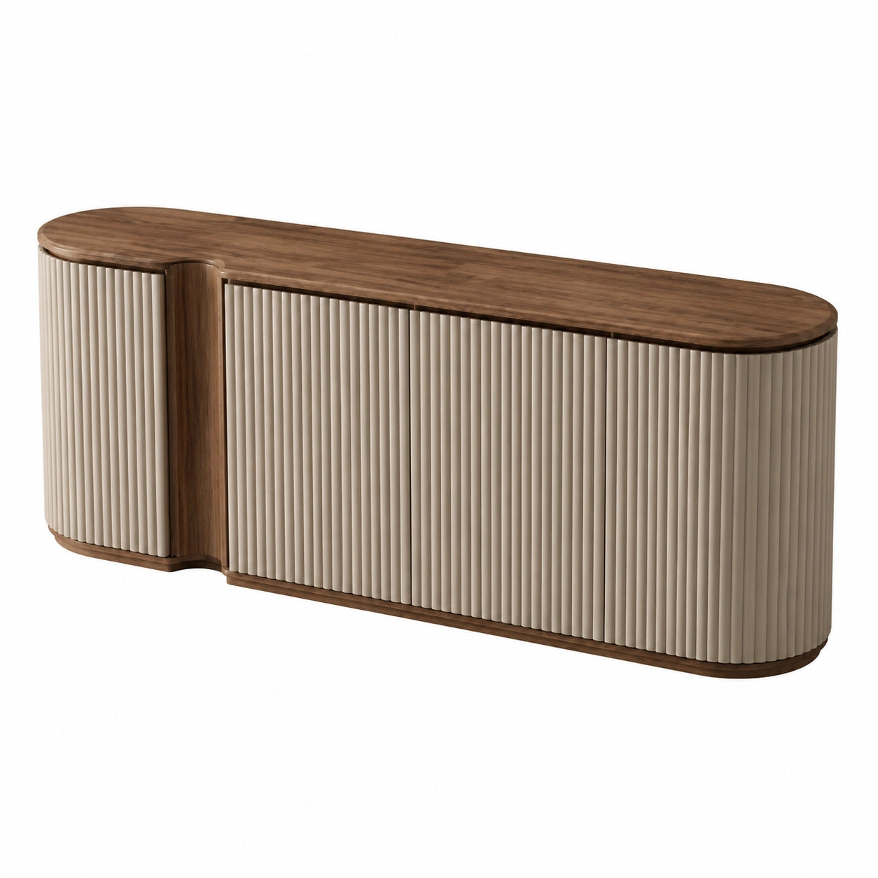 Elegantes Sideboard aus schwarzem Nussbaum für Esszimmer und Wohnzimmer, ideal zur Aufbewahrung und Dekoration im Eingangsbereich