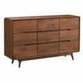 Moderner Walnuss-Sideboard mit Stauraum 160x40x95cm für Wohnzimmer und Küche