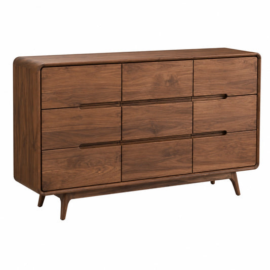 Moderner Walnuss-Sideboard mit Stauraum 160x40x95cm für Wohnzimmer und Küche