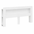 Multifunktionales Kopfteil mit Stauraum aus MDF Weiß 215x18,5x100 cm für Schlaf- und Jugendzimmer