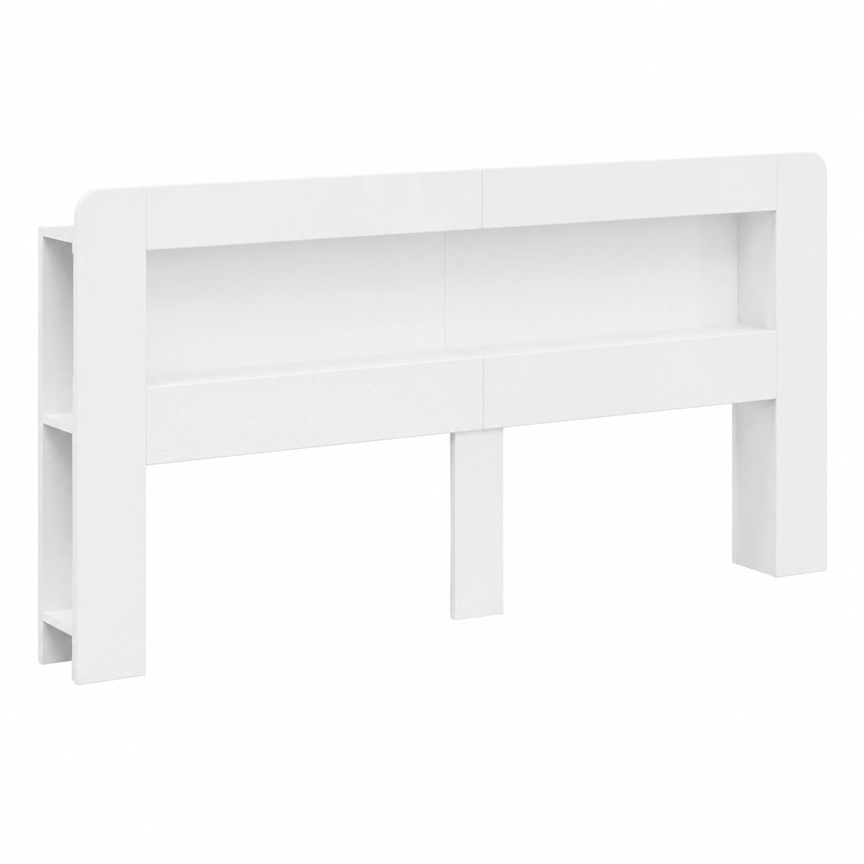Multifunktionales Kopfteil mit Stauraum aus MDF Weiß 215x18,5x100 cm für Schlaf- und Jugendzimmer
