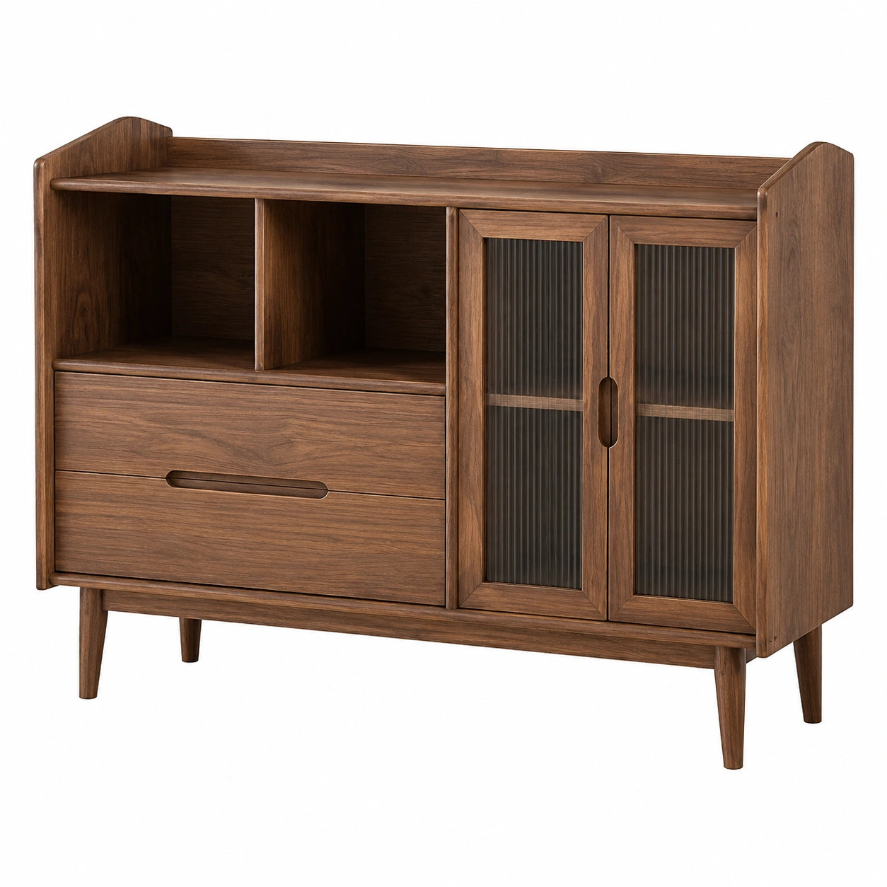 Multifunktionales Nussbaum-Sideboard aus Massivholz 160x40x98cm, ideal für Wohnzimmer und Küche