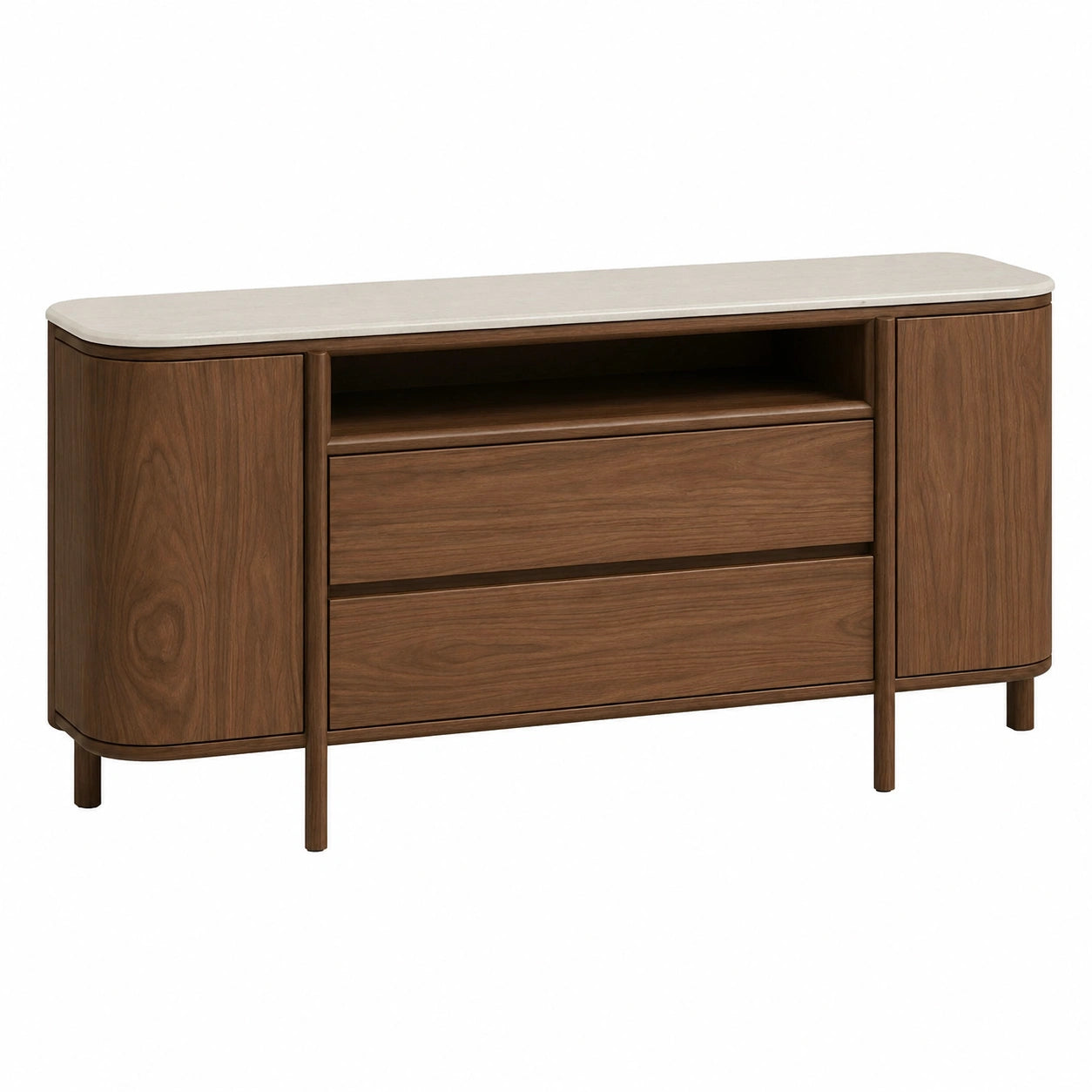 Moderner Anrichte-Schrank aus Schwarznuss, Massivholz für Wohnzimmer und Schlafzimmer, stilvolle Dekoration für Hotelkorridore, 180x43x78cm