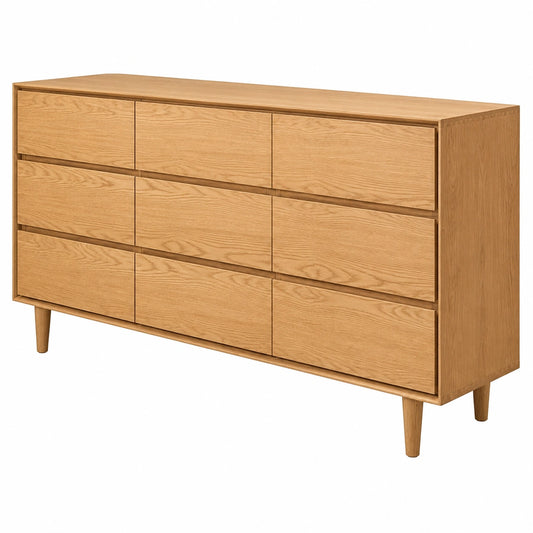 Massivholz Sideboard mit Schubladen für Schlafzimmer und Wohnzimmer, 200x42x82 cm