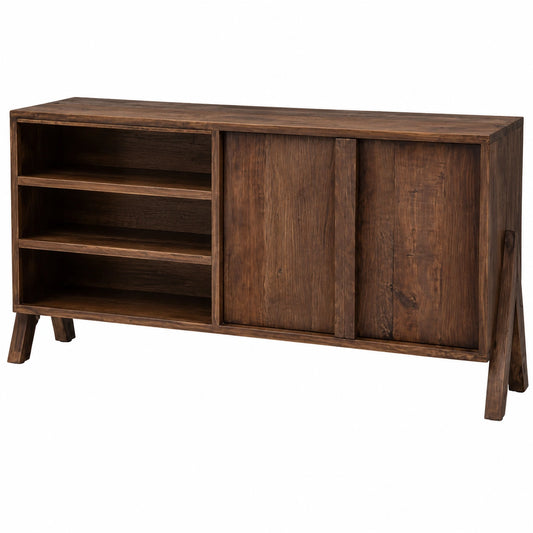 AOTPA Vintage Sideboard aus massivem Holz, 160x45x76cm, Esszimmer-Küchenmöbel