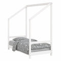 Massivholz Kinderbett 70x140 cm aus Kiefer, weiß, mit Lattenrost und Stauraum, höhenverstellbar und umbaubar, inkl. Schlupfsprossen für Jungen und Mädchen