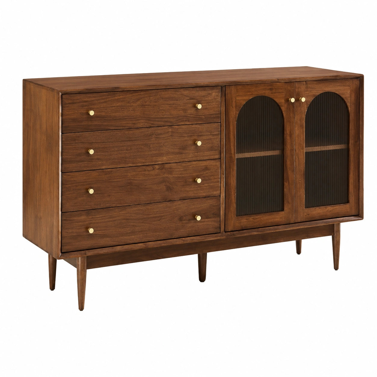 Retro Sideboard aus Walnussholz, 160x40x90cm, Moderner Eingangsbereichstisch