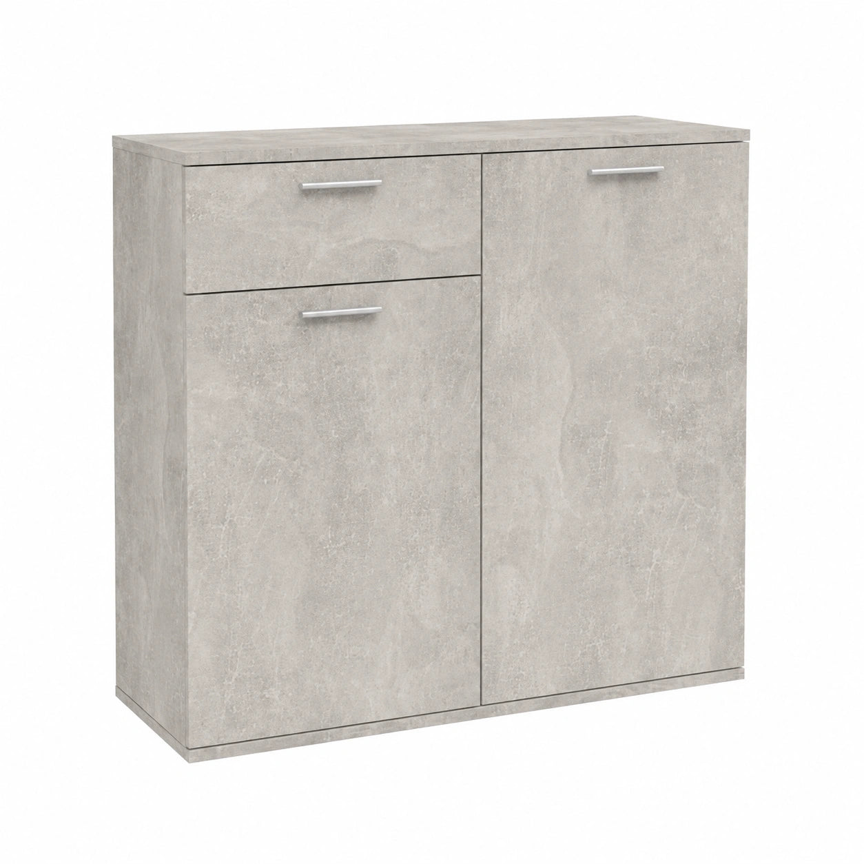 Moderner Sideboard mit Stauraum, 80x36x75 cm, Grauzement-Design