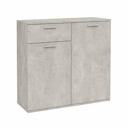 Moderner Sideboard mit Stauraum, 80x36x75 cm, Grauzement-Design